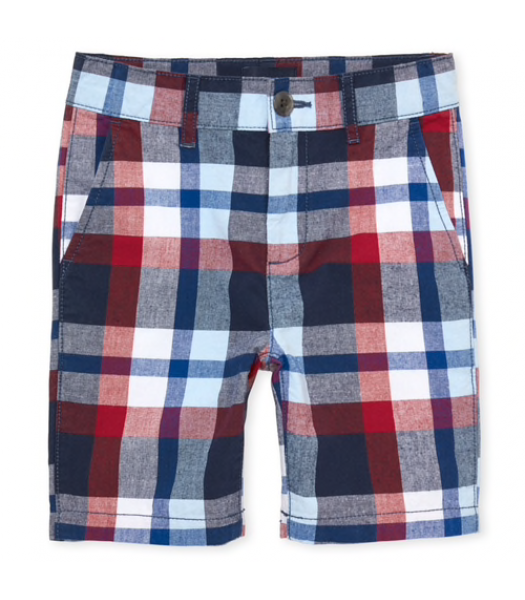 Childrens Place Red/Blue/White Multi Check Shorts 